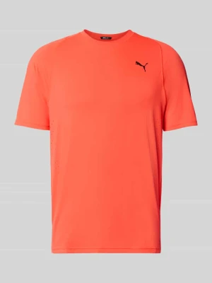 t-shirt sportowy o kroju regular fit z nadrukiem z logo model 'M PWRMODE' Puma Pomarańczowy