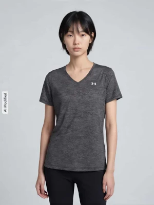 t-shirt sportowy o kroju regular fit z nadrukiem z logo model 'Tech SSV- Twist' Under Armour Czarny