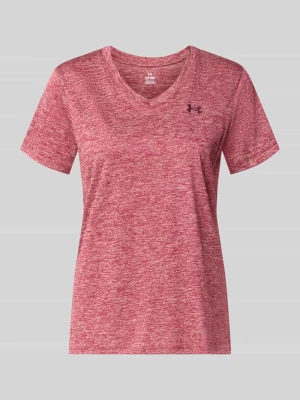 t-shirt sportowy o kroju regular fit z nadrukiem z logo model 'Tech SSV- Twist' Under Armour Jasnoczerwony