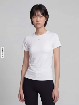 t-shirt sportowy o kroju regular fit z nadrukiem z logo Under Armour Biały