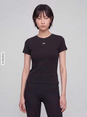 t-shirt sportowy o kroju regular fit z nadrukiem z logo Under Armour Czarny
