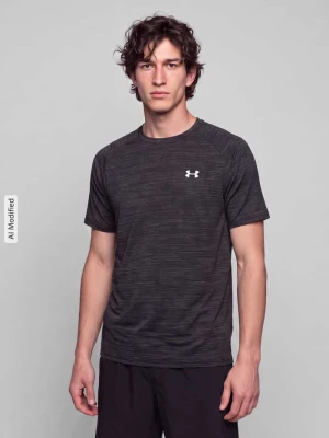 t-shirt sportowy o kroju regular fit z nadrukiem z logo Under Armour czarny