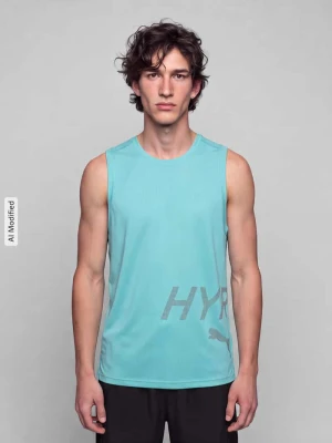 t-shirt sportowy o kroju regular fit z okrągłym dekoltem Puma Neonowy niebieski