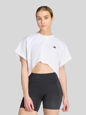 t-shirt sportowy o luźnym kroju z mieszanki bawełny model 'PrimeLift' Adidas Biały