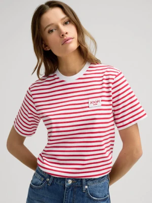 T-shirt Teele czerwono-biały w paski Joop