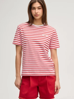 T-shirt Teele czerwono-biały w paski Joop