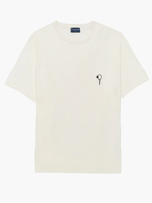 T SHIRT TENNIS CLUB 013 ECRU Z WISKOZY Recman