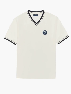 T SHIRT TENNIS CLUB 015 ECRU Z BAWEŁNY TYPU PIKA Recman