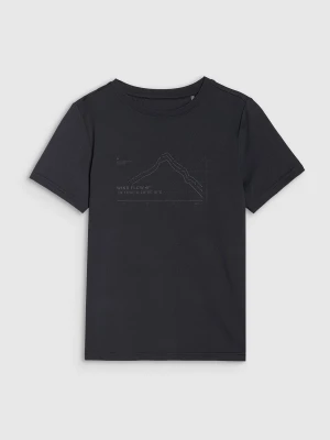 T-shirt trekkingowy szybkoschnący chłopięcy - czarny 4F