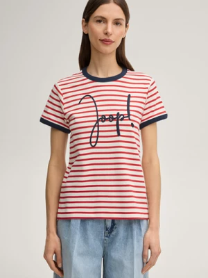 T-shirt Trinity czerwono-biały w paski Joop