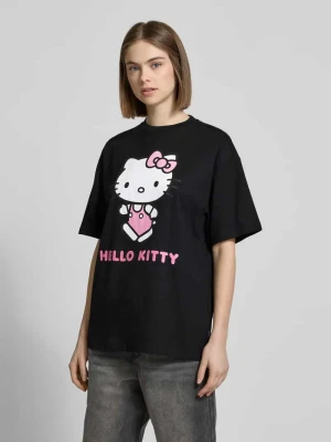 T-shirt typu oversized z nadrukiem z motywem REVIEW