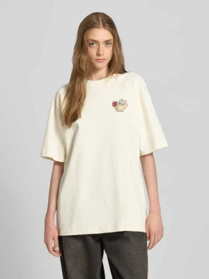 T-shirt typu oversized z nadrukiem z motywem REVIEW