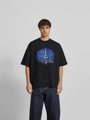 T-shirt typu oversized z nadrukiem z motywem Vetements Antracytowy