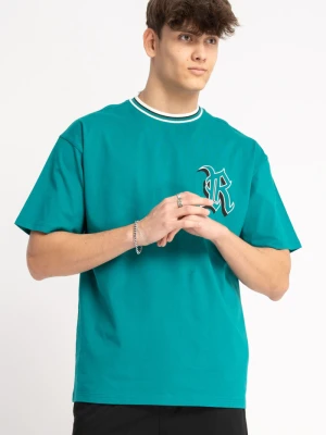 T-shirt w kolorze morskim z grafiką na piersi Reporter Young
