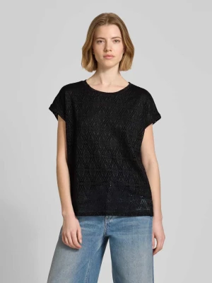 T-shirt w kroju regular fit z ażurową dzianiną model 'MAYA' Vero Moda