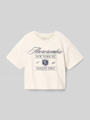T-shirt w kroju regular fit z haftowanym logo Abercrombie&Fitch