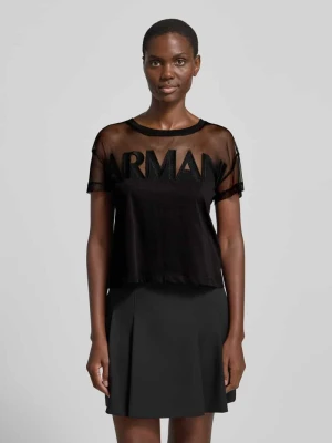 T-shirt w kroju regular fit z haftowanym logo Armani Exchange