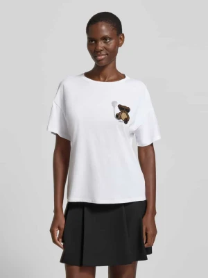 Zdjęcie produktu T-shirt w kroju regular fit z ozdobnymi kamieniami Liu Jo Biały