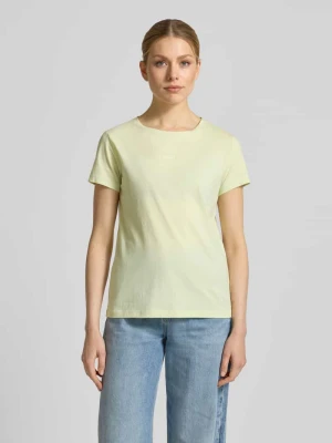 T-shirt w kroju slim fit z czystej bawełny model 'ELOVE_EMBRO' Boss Orange
