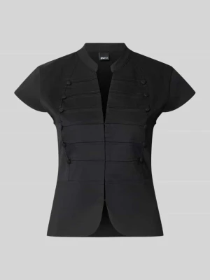 t-shirt w kroju slim fit z mieszanki bawełny Gina Tricot Czarny