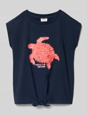 T-shirt w kształcie v z czystej bawełny s.Oliver RED LABEL