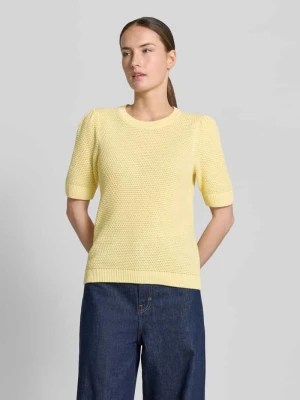 T-shirt w optyce dzianiny, krój slim fit, model 'Vidalo' Vila