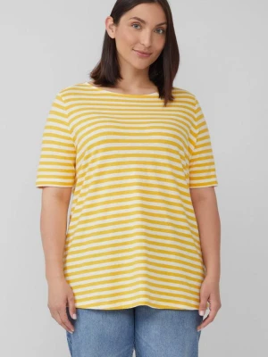 T-shirt w paski o strukturze przędzy płomieniowej s.Oliver żółty