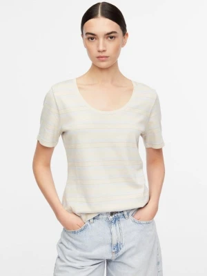 T-shirt w paski z mieszanki modalu i bawełny comma
