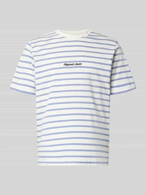 T-shirt w paski z naszywanym logo jack & jones