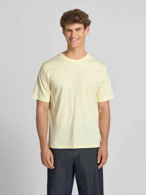 T-shirt w paski z naszywanym logo jack & jones