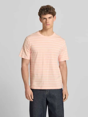 T-shirt w paski z naszywanym logo jack & jones
