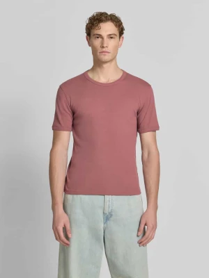T-shirt w prążkowaniu z okrągłym dekoltem Jake*s Brudnoróżowy