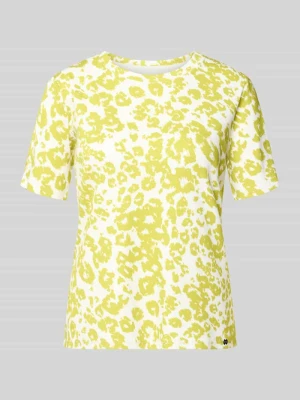 t-shirt we wzór na całej powierzchni z okrągłym dekoltem Marc Cain Jabłkowozielony