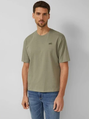 T-shirt wykonany z grubego dżerseju o nowoczesnym kroju s.Oliver oliwkowy