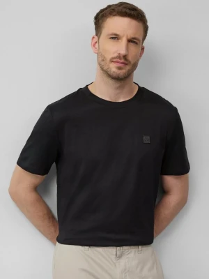 T-shirt wykonany z merceryzowanej bawełny z logo s.Oliver czarny