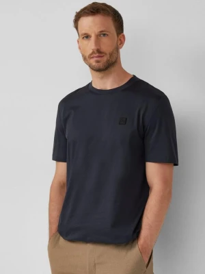 T-shirt wykonany z merceryzowanej bawełny z logo s.Oliver niebieski
