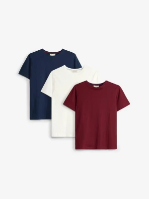 T-shirt z bawełną organiczną (3 szt.) BonPrix czerwony