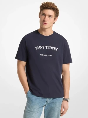 T-shirt z bawełnianego dżerseju Saint-Tropez Michael Kors PÓŁNOC (Niebieski)