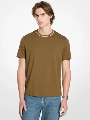 T-shirt z bawełnianego dżerseju z logo Michael Kors ZIELONY DUFFLE (Zielony)