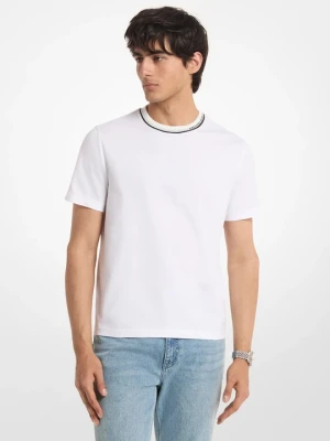 T-shirt z bawełnianego dżerseju z logo Michael Kors BIAŁY (Biały)