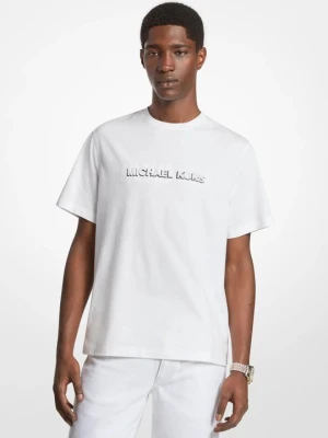 T-shirt z bawełnianego dżerseju z logo Michael Kors BIAŁY (Biały)