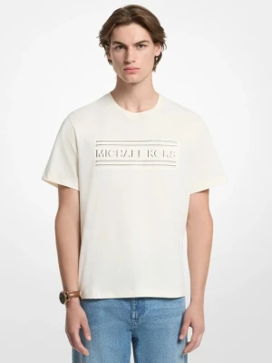T-shirt z bawełnianego dżerseju z logo z nadrukiem Michael Kors