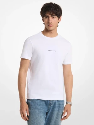 T-shirt z bawełnianego dżerseju z logo z nadrukiem Michael Kors BIAŁY (Biały)