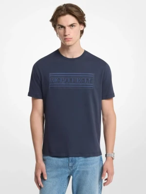 T-shirt z bawełnianego dżerseju z logo z nadrukiem Michael Kors PÓŁNOC (Niebieski)