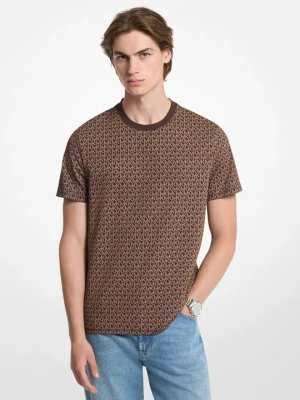 T-shirt z bawełnianego dżerseju z nadrukiem w charakterystyczne logo Michael Kors CZEKOLADOWY (Brązowy)
