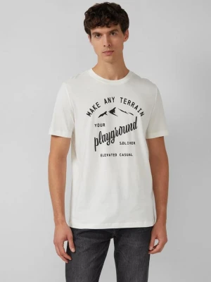 T-shirt z bawełnianym nadrukiem z przodu s.Oliver biały