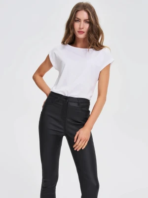 T-shirt z bawełny biały Moodo