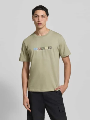 t-shirt z bawełny ekologicznej model 'NANTUCKET' Jack&Jones Trzcinowy