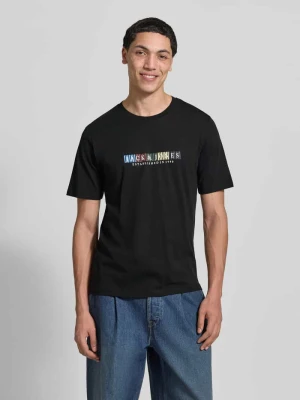 t-shirt z bawełny ekologicznej model 'NANTUCKET' Jack&Jones Czarny