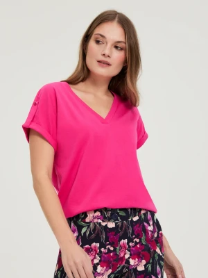 Zdjęcie produktu T-shirt z bawełny fuksjowy Moodo